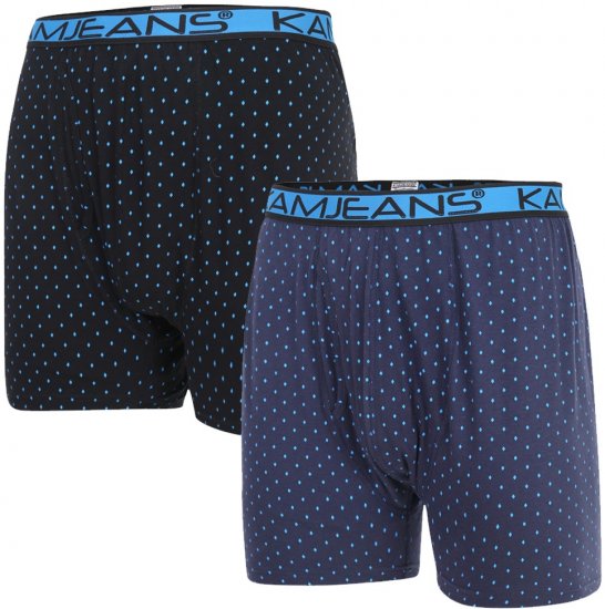 Kam Jeans 809 Diamond Print Boxers Twin Pack - Sous-vêtements & bain - Sous-vêtements Grande Taille