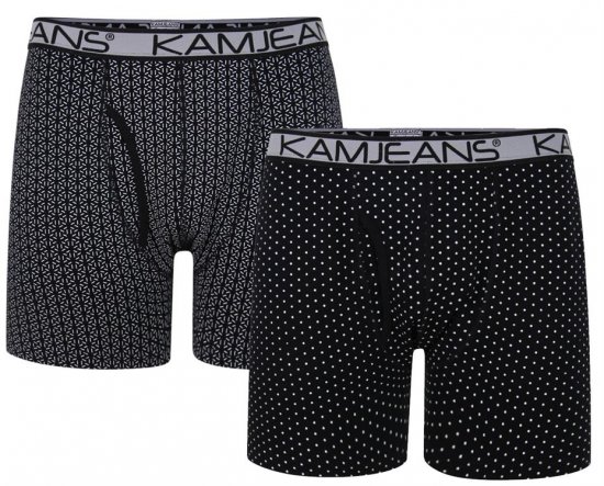 Kam Jeans 810 Jersey Printed Boxers Twin Pack - Sous-vêtements & bain - Sous-vêtements Grande Taille