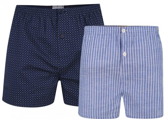 Kam Jeans 812 Twin Pack Woven Boxers - Sous-vêtements & bain - Sous-vêtements Grande Taille