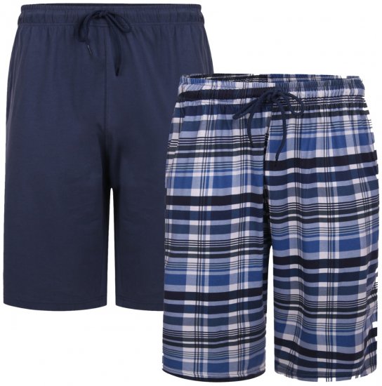 Kam Jeans 875 Lounge shorts Navy, Checked 2-pack - Sous-vêtements & bain - Sous-vêtements Grande Taille