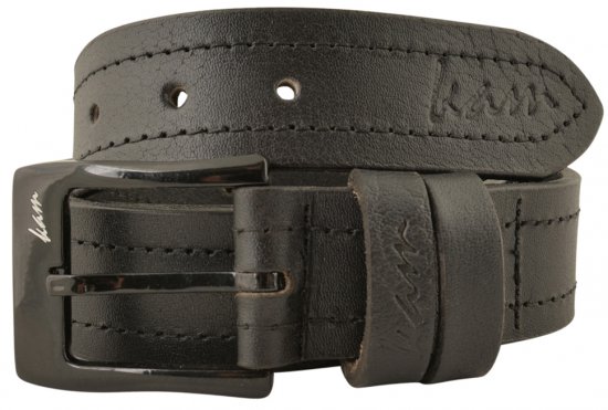 Kam Jeans 920 Leather Belt Black, 4cm - Ceintures - Ceintures grandes tailles pour hommes