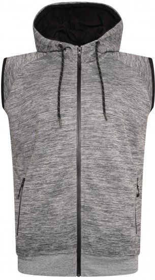 Kam Jeans AP007 Active Performance Sleeveless Hoody Grey - Sweatshirts & hoodies - Sweatshirts/Hoodies grande taille homme