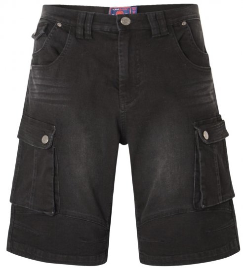 Kam Jeans Ivan Cargo Shorts Black - Shorts - Shorts hommes grande taille