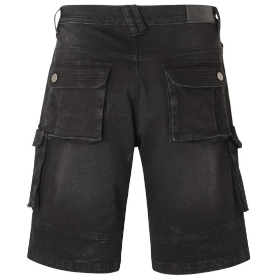 Kam Jeans Ivan Cargo Shorts Black - Shorts - Shorts hommes grande taille