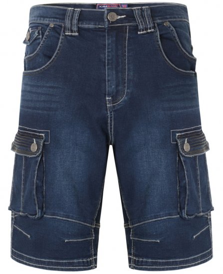 Kam Jeans Ivan Cargo Shorts Dark Used - Shorts - Shorts hommes grande taille