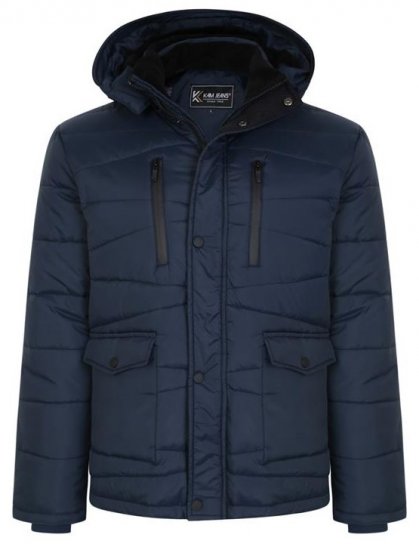 Kam Jeans KV119 Premium Lightweight Qulited Jacket Indigo - Vestes - Vestes homme grandes tailles