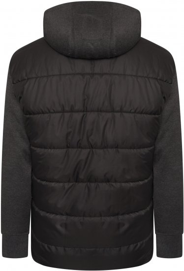 Kam Jeans KV135 Quilted Zip Thru Hoody with Padded Body & Jersey Sleeves Black TALL SIZES - VÊTEMENTS HOMME MT-6XLT - Vêtements Tall Homme