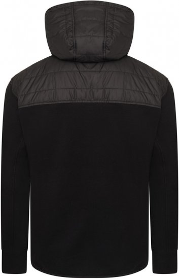 Kam Jeans KV136 Padded Body And Jersey Sleeves Hybrid Zip Thru Quilted Hoody Black TALL SIZES - VÊTEMENTS HOMME MT-6XLT - Vêtements Tall Homme