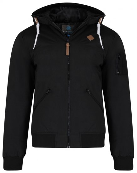 Kam Jeans KV76 Bomber Jacket Black - Vestes - Vestes homme grandes tailles