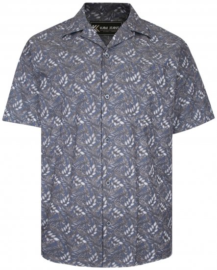 Kam Jeans P011 Premium Short sleeve Shirt Charcoal - Chemises - Chemises Grandes Tailles Hommes