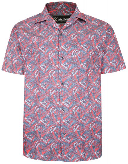 Kam Jeans P011 Premium Short sleeve Shirt Red - Chemises - Chemises Grandes Tailles Hommes