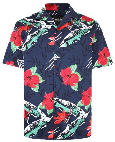 Kam Jeans P017 Casual Floral Print Shirt - Chemises - Chemises Grandes Tailles Hommes