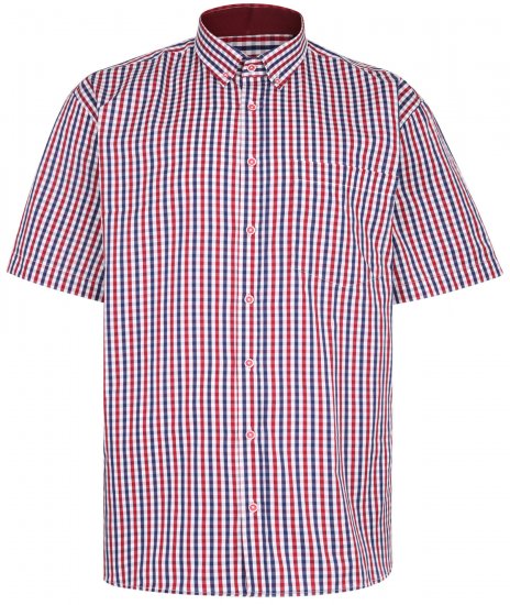 Kam Jeans 640 Premium Short Sleeve Shirt Red - Chemises - Chemises Grandes Tailles Hommes