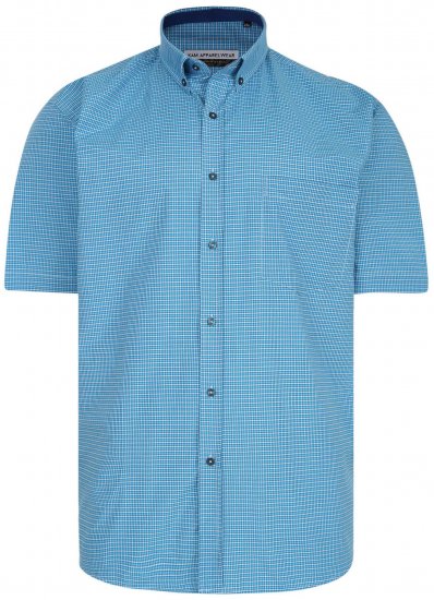 Kam Jeans P641 Premium Short Sleeve Shirt Turquoise - Chemises - Chemises Grandes Tailles Hommes