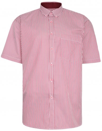 Kam Jeans 643 Premium Short Sleeve Shirt Burgundy - Chemises - Chemises Grandes Tailles Hommes