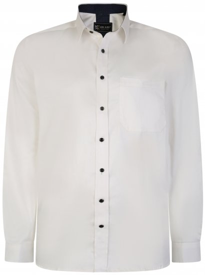 Kam Jeans P684 Premium Stretch Shirt White - Chemises - Chemises Grandes Tailles Hommes