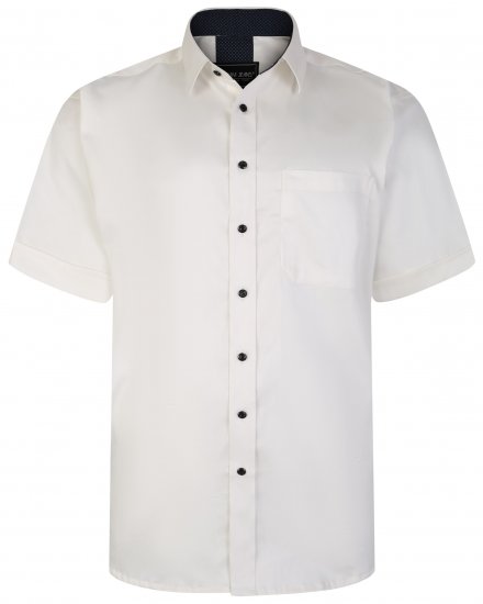 Kam Jeans P685 S/S Stretch Premium Shirt White - Chemises - Chemises Grandes Tailles Hommes