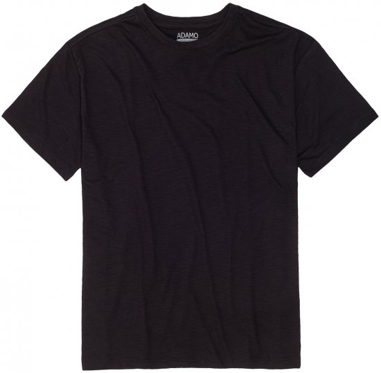 Adamo Kevin Regular fit T-shirt Slub Black - T-shirts - T-shirts Homme Grande Taille