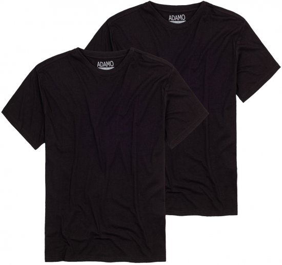 Adamo Kilian Regular fit 2-pack T-shirt Black - T-shirts - T-shirts Homme Grande Taille
