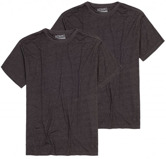 Adamo Kilian Regular fit 2-pack T-shirt Charcoal - T-shirts - T-shirts Homme Grande Taille