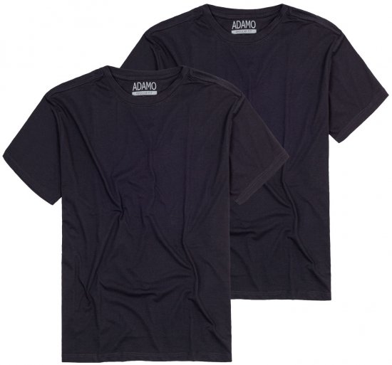 Adamo Kilian Regular fit 2-pack T-shirt Navy - T-shirts - T-shirts Homme Grande Taille