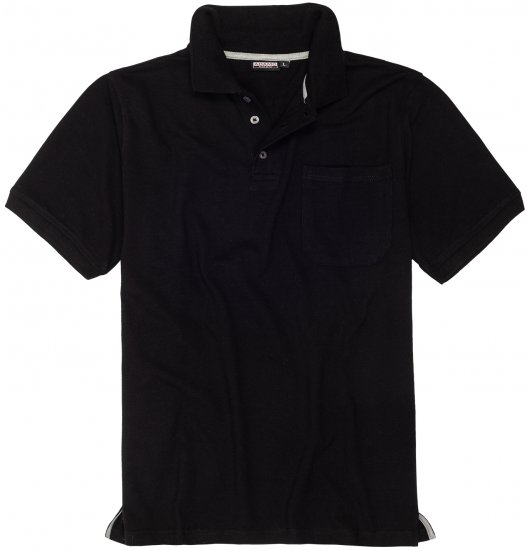 Adamo Klaas Regular fit Polo Shirt with Pocket Black - Polos - Polos homme grande taille