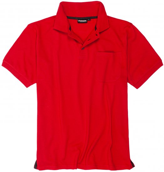 Adamo Klaas Regular fit Polo Shirt with Pocket Red - Polos - Polos homme grande taille