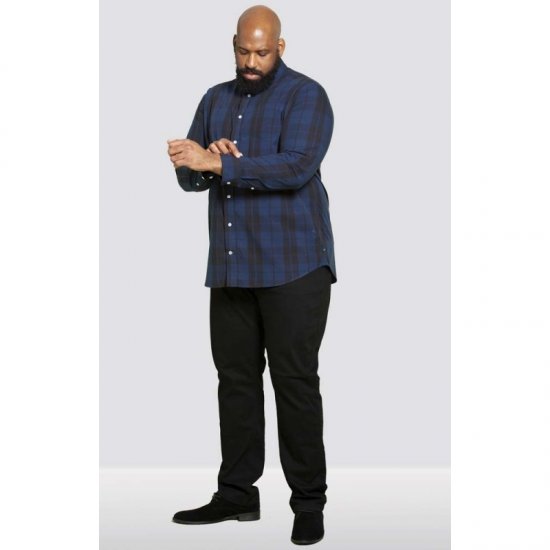 D555 Davenport Long Sleeve Shirt Navy - Chemises - Chemises Grandes Tailles Hommes