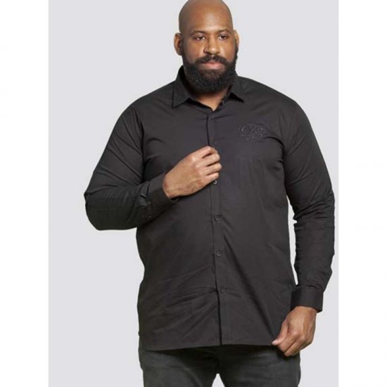 D555 Michael Couture Stretch Shirt Black - Chemises - Chemises Grandes Tailles Hommes