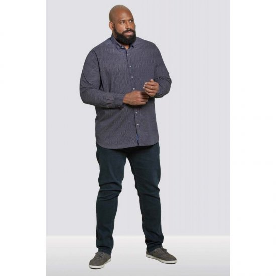 D555 Babworth Long Sleeve Shirt Navy - Chemises - Chemises Grandes Tailles Hommes