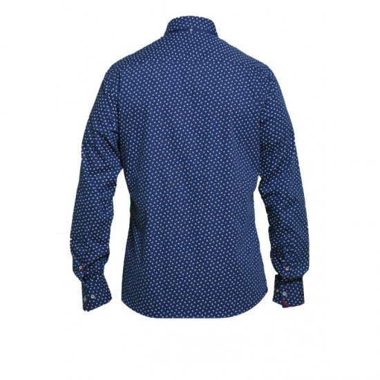 D555 Bainton Long Sleeve Shirt Navy - Chemises - Chemises Grandes Tailles Hommes