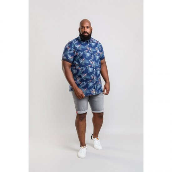 D555 Reuben Hawaii Shirt Navy - Chemises - Chemises Grandes Tailles Hommes