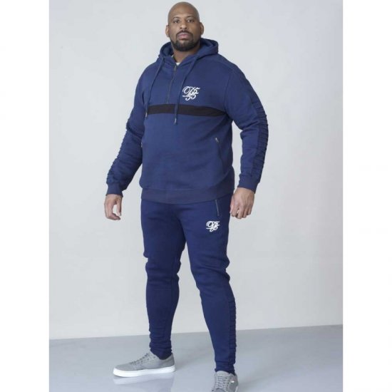 D555 Sergio Half Zip Hoodie Navy - Sweatshirts & hoodies - Sweatshirts/Hoodies grande taille homme