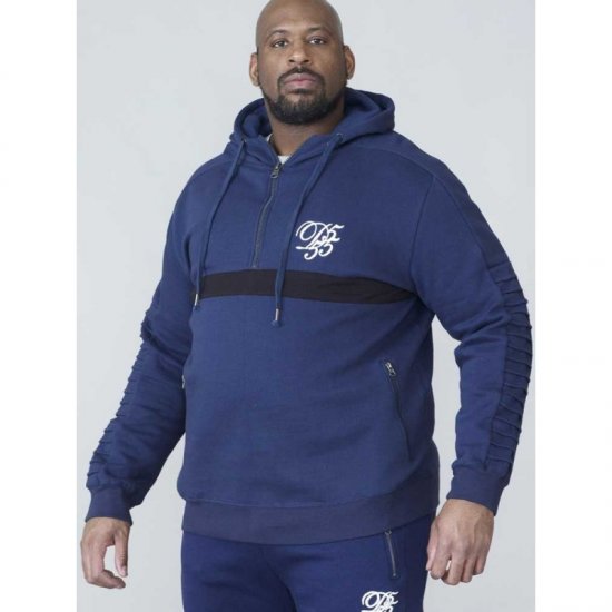 D555 Sergio Half Zip Hoodie Navy - Sweatshirts & hoodies - Sweatshirts/Hoodies grande taille homme