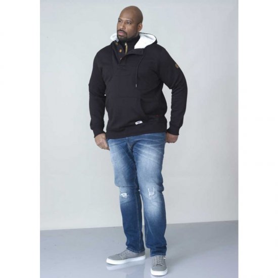 D555 Lorenzo Half zip Hoodie Black - Sweatshirts & hoodies - Sweatshirts/Hoodies grande taille homme