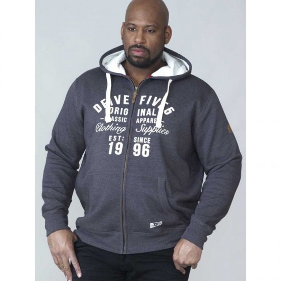D555 Vadal Full Zip Hoodie Charcoal - Sweatshirts & hoodies - Sweatshirts/Hoodies grande taille homme