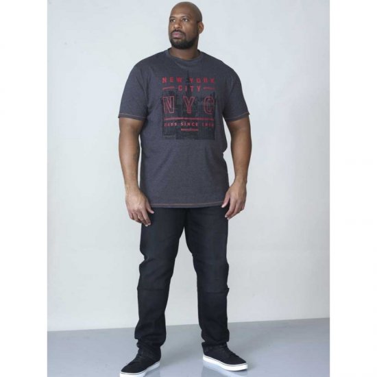D555 Alex T-shirt Charcoal - T-shirts - T-shirts Homme Grande Taille