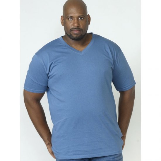 D555 Signature V-neck T-shirt Teal - T-shirts - T-shirts Homme Grande Taille