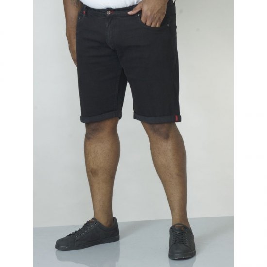 D555 Jude Stretch Denim Shorts Black - Shorts - Shorts hommes grande taille
