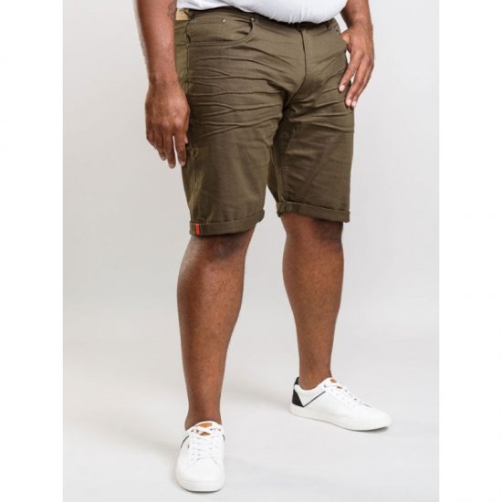 D555 Gilbert Stretch Shorts Khaki - Shorts - Shorts hommes grande taille