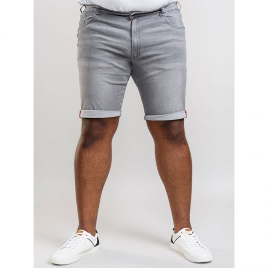D555 Griffin Denim Shorts Grey - Shorts - Shorts hommes grande taille