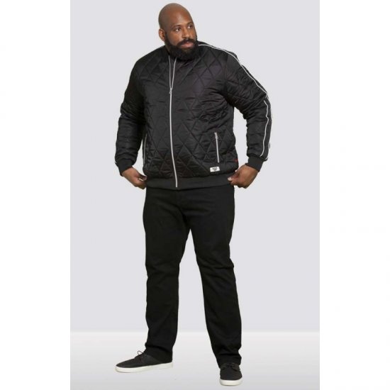 D555 Skipton Quilted Bomber Jacket Black - Vestes - Vestes homme grandes tailles
