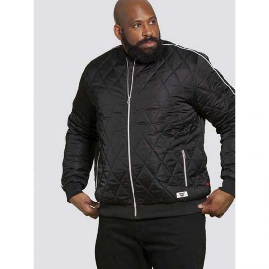D555 Skipton Quilted Bomber Jacket Black - Vestes - Vestes homme grandes tailles