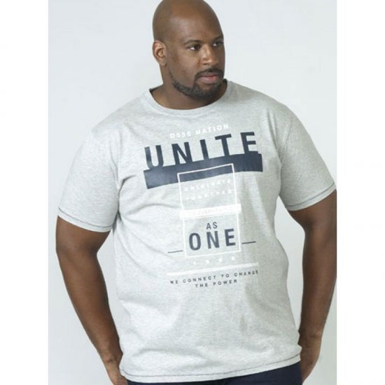 D555 Phillip T-shirt Grey - T-shirts - T-shirts Homme Grande Taille