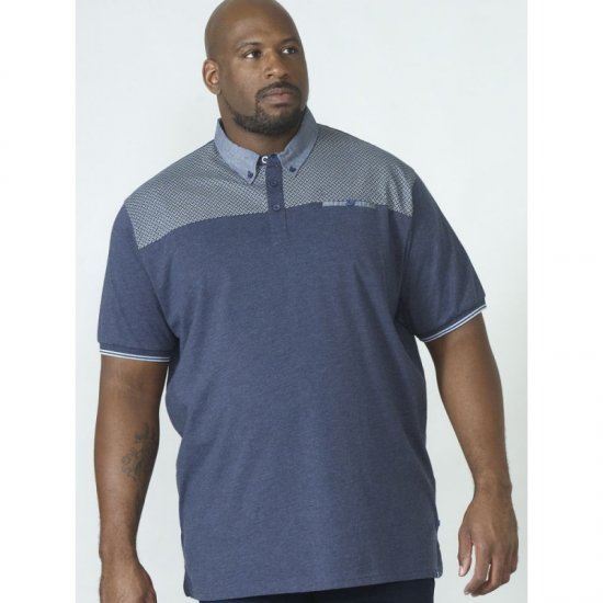 D555 Brent Polo Denim Blue - Polos - Polos homme grande taille