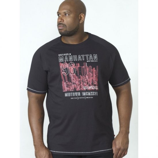 D555 Perry T-shirt Black - T-shirts - T-shirts Homme Grande Taille