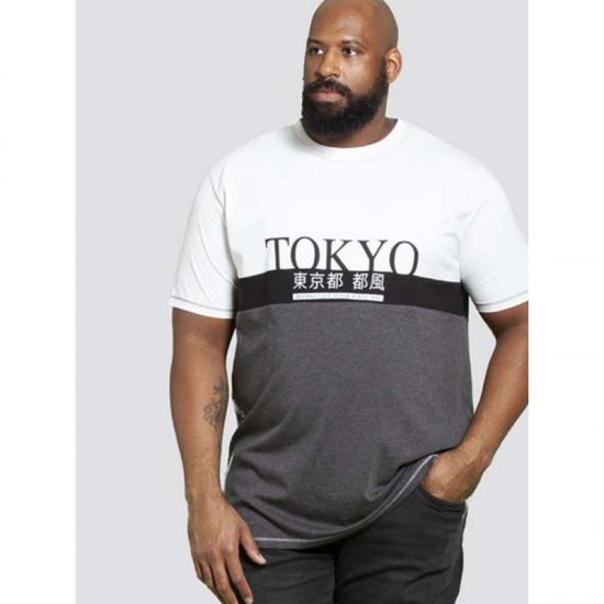 D555 Morris T-shirt Charcoal - T-shirts - T-shirts Homme Grande Taille