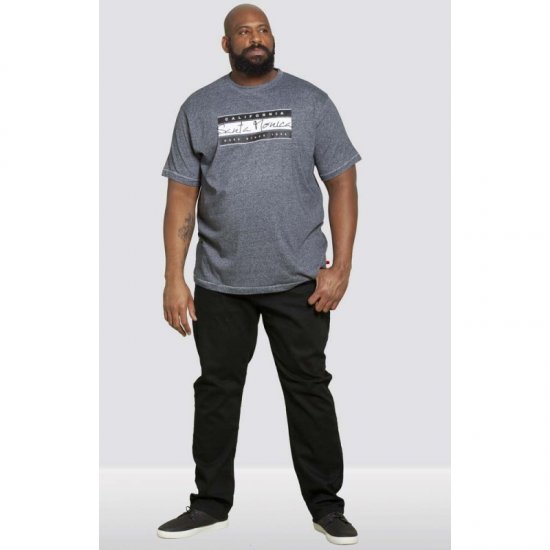 D555 Tempa T-shirt Navy Twist - T-shirts - T-shirts Homme Grande Taille