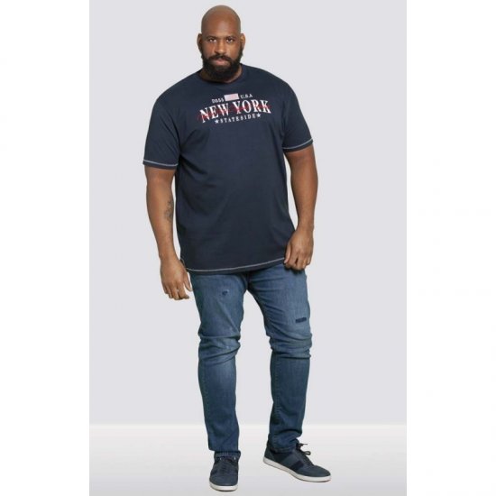 D555 Thornton Embroidery T-shirt Navy - T-shirts - T-shirts Homme Grande Taille