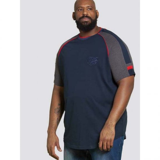 D555 Brendon T-shirt Navy - T-shirts - T-shirts Homme Grande Taille